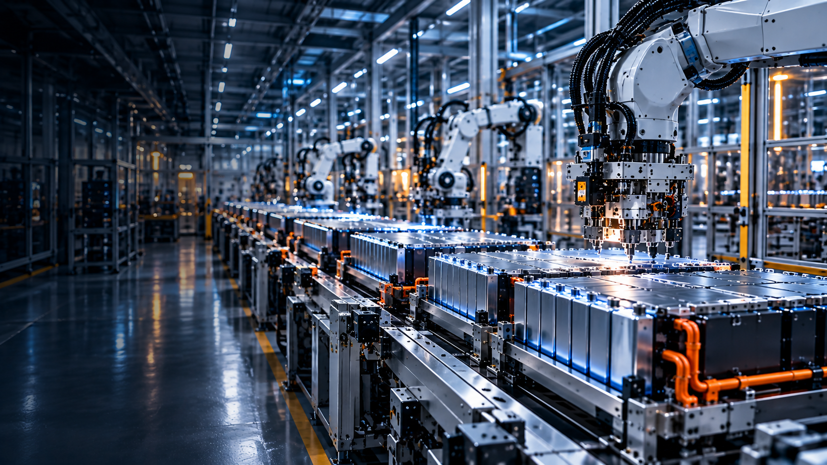 Ligne automatisée de production industrielle de batteries